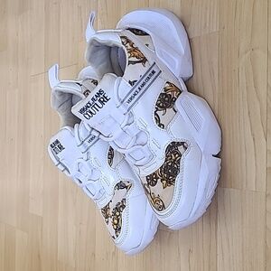 Versace Jeans Couture Sneakers Baroque Print White/Gold Low-top Sneakers Size 4